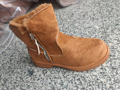 Women’s Velvet Lined Cotton Snow Boots — Plus Size Winter Warm Boots 