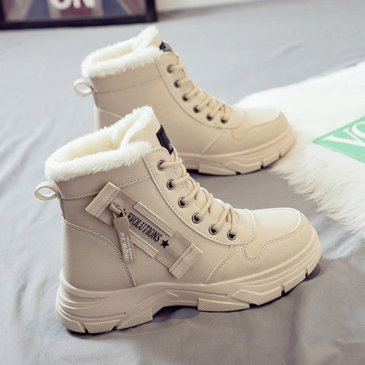 Plus Size Fleece-lined Warm Snow Boots Women  Boots