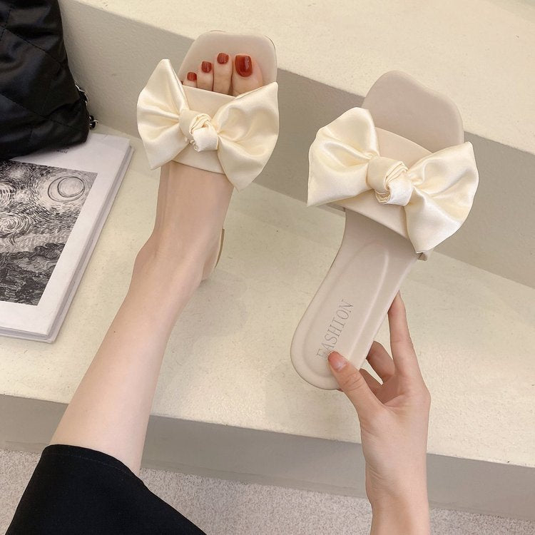 Fashion Personality Flat Bowknot Slippers For Women  Boots