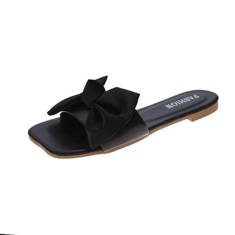 Fashion Personality Flat Bowknot Slippers For Women  Boots