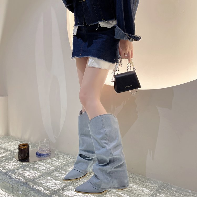 Long Boots Female Pointed High Heel Tall Knight Boots  Boots