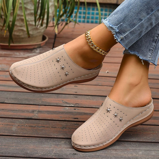 Summer New Women's Toe-covered Platform Slippers  walking shoes