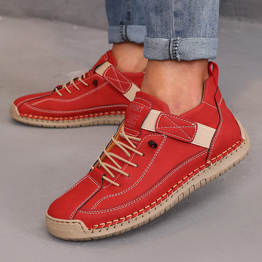 Women's Color Matching Fashion Leather Outdoor Casual Boots CJ