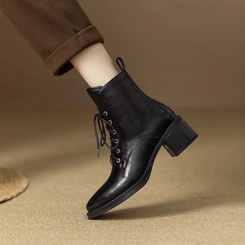 Women's French Elegant Pointed-toe Short Tube Boots  Boots
