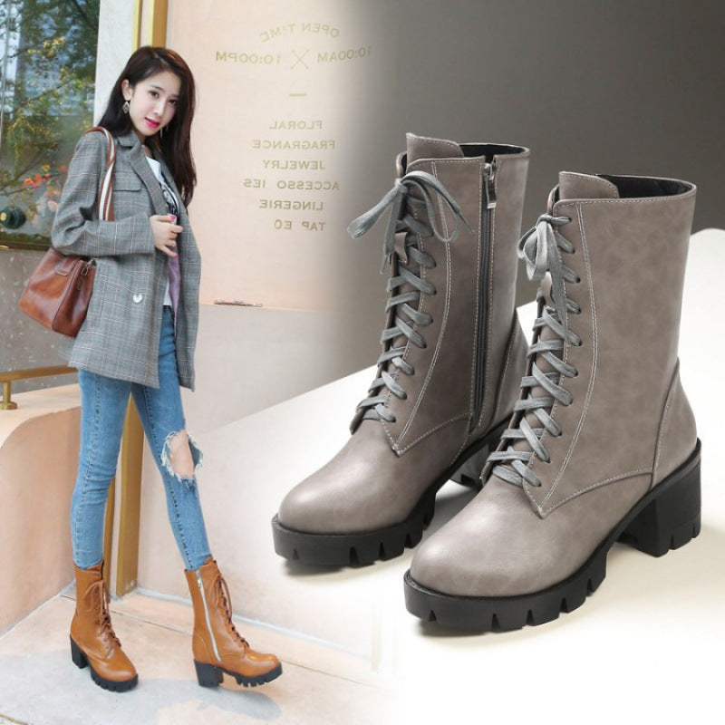 Women's European And American Taiwan Platform Martin Boots  Boots