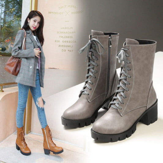 Women's European And American Taiwan Platform Martin Boots  Boots