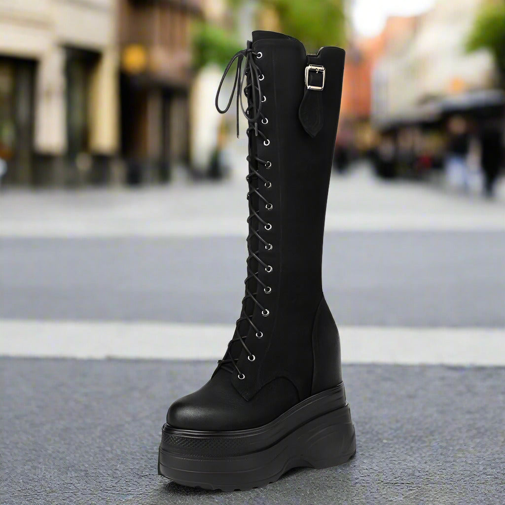 Thick Bottom Hight Increasing Martin Boots Casual All-matching  Boots