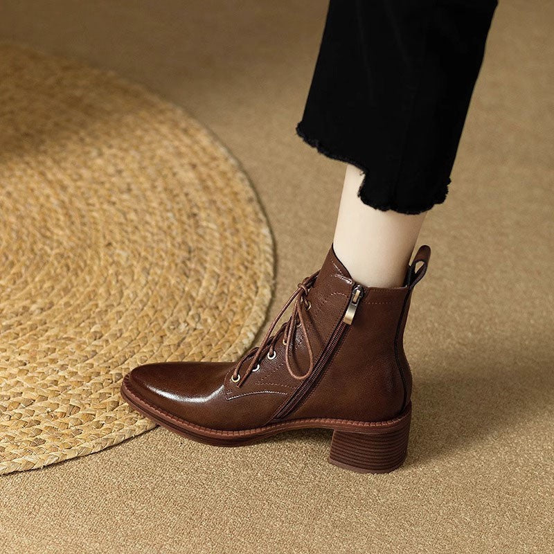 Women's French Elegant Pointed-toe Short Tube Boots  Boots