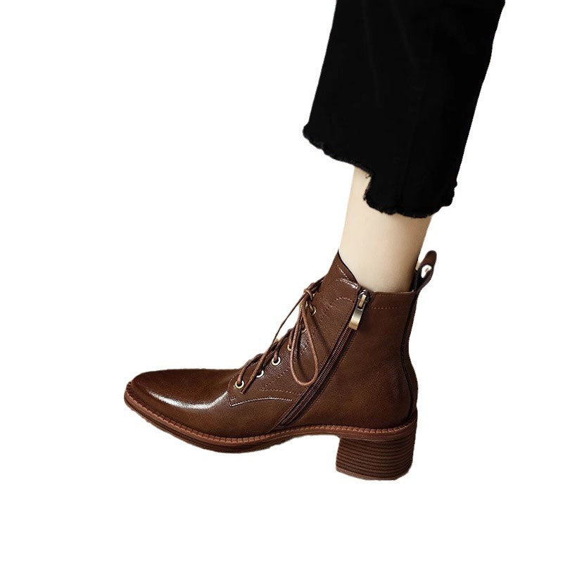Women's French Elegant Pointed-toe Short Tube Boots  Boots
