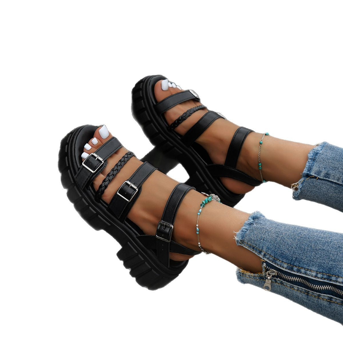 Women's Sponge Cake Thick-soled Open-toe Sandals  casual slippers