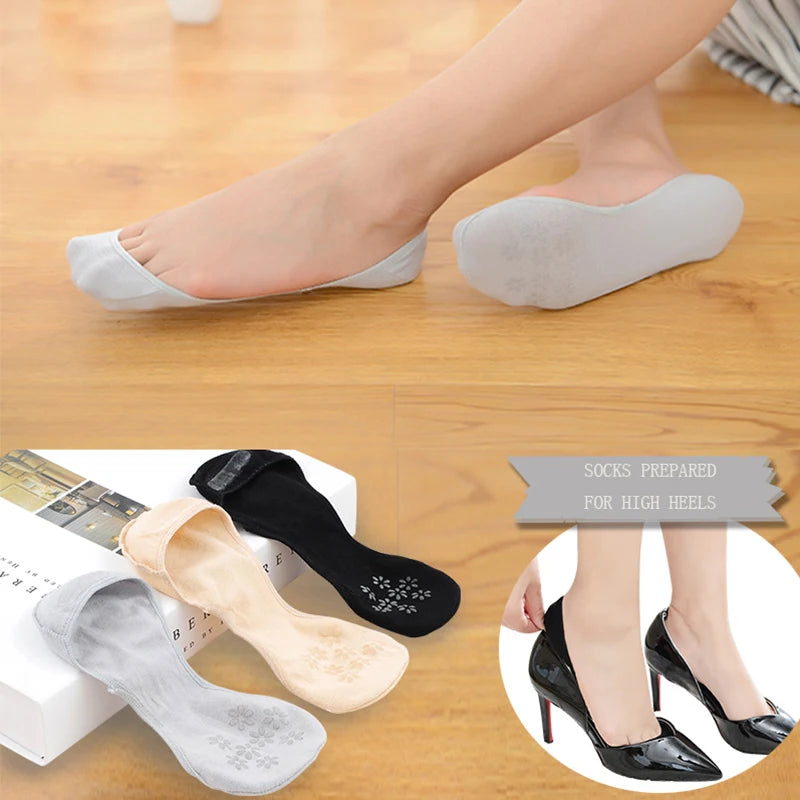 Women’s Super Invisible No-Show Socks | Thin Non-Slip Boat Socks