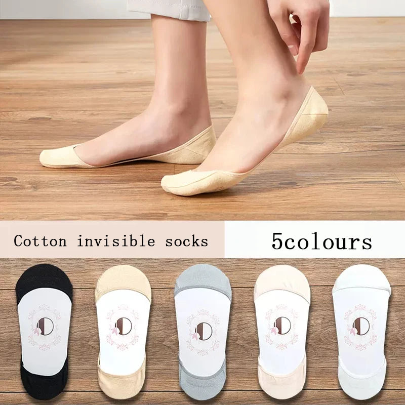 Women’s Super Invisible No-Show Socks | Thin Non-Slip Boat Socks 