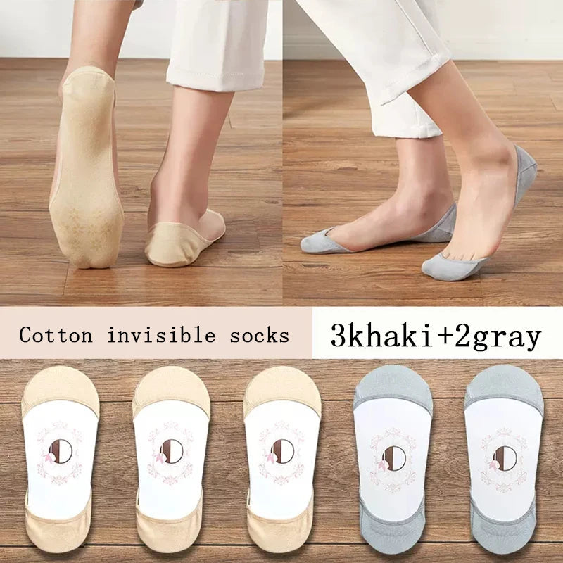 Women’s Super Invisible No-Show Socks | Thin Non-Slip Boat Socks 