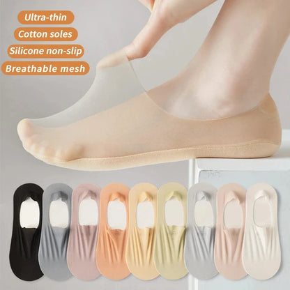 5-Pack Women’s Ultra Thin No-Show Socks | Invisible Boat Socks 