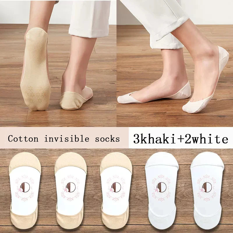 Women’s Super Invisible No-Show Socks | Thin Non-Slip Boat Socks 