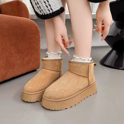 Botas de nieve de suela gruesa para mujer