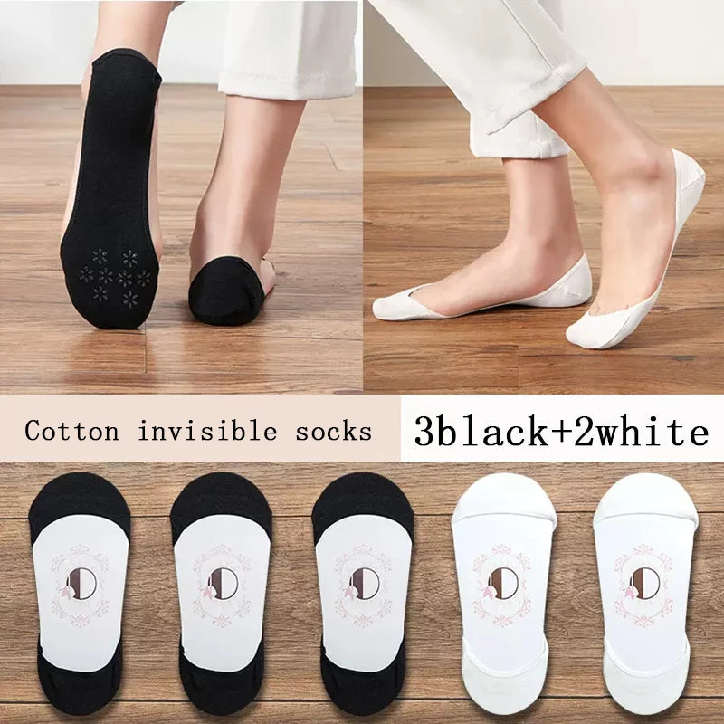 Women’s Super Invisible No-Show Socks | Thin Non-Slip Boat Socks 