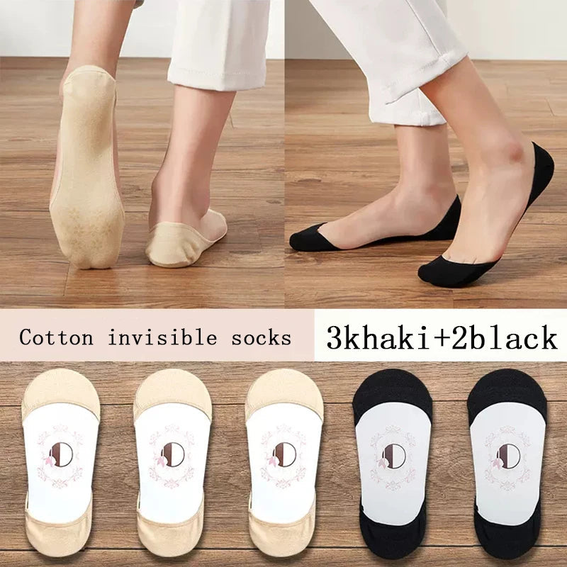 Women’s Super Invisible No-Show Socks | Thin Non-Slip Boat Socks 