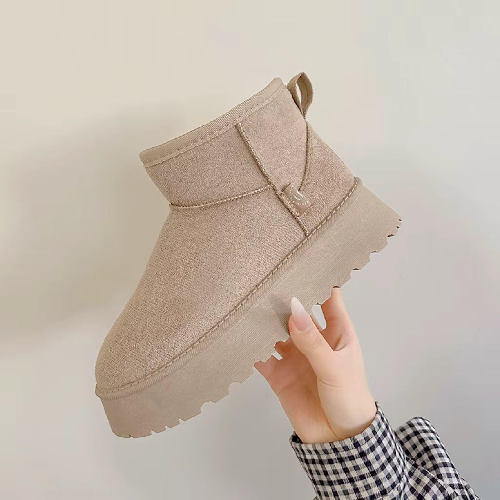 Botas de nieve de suela gruesa para mujer