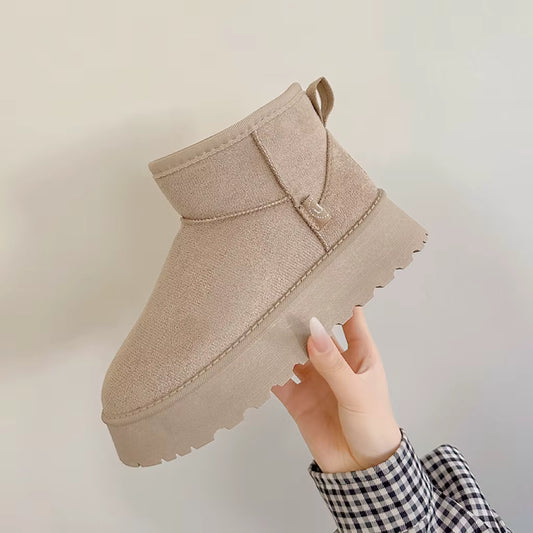 Botas de nieve de suela gruesa para mujer