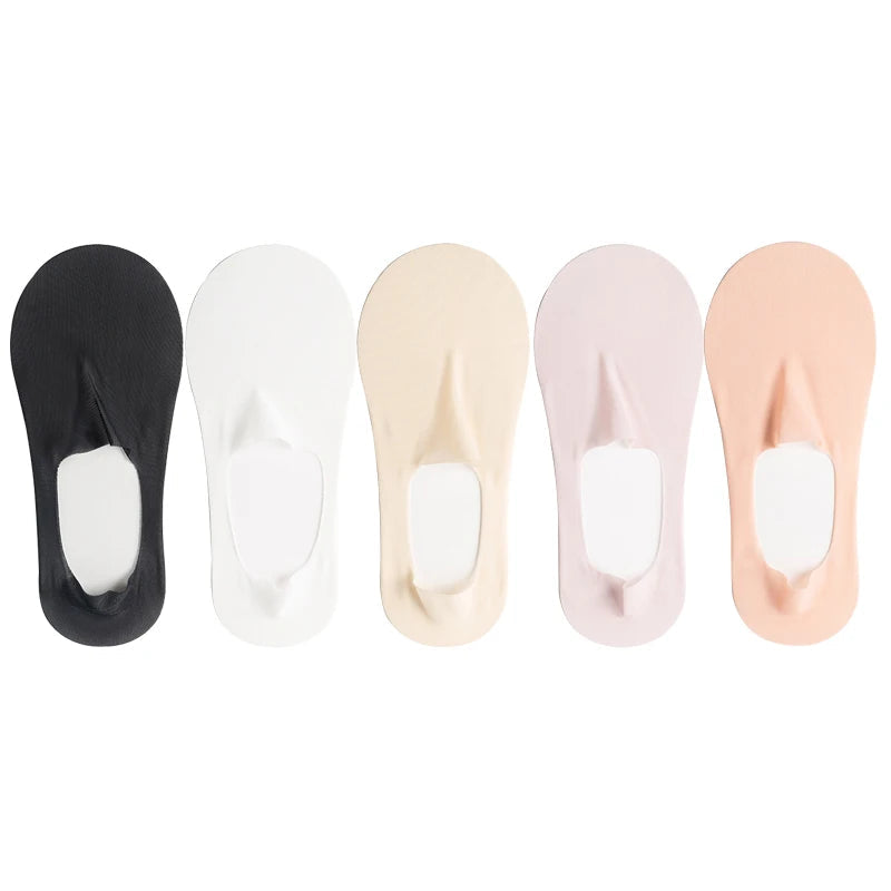 5-Pack Women’s Ultra Thin No-Show Socks | Invisible Boat Socks 