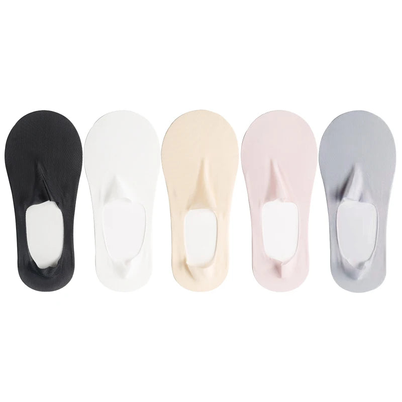 5-Pack Women’s Ultra Thin No-Show Socks | Invisible Boat Socks 
