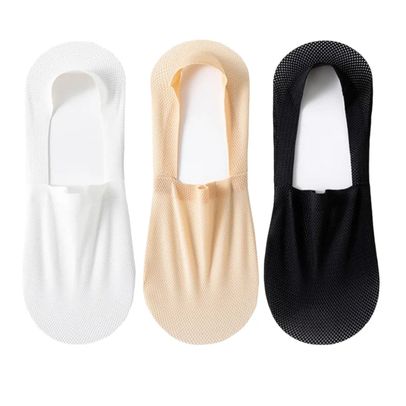 3-Pack Invisible Boat Socks – Breathable Low-Cut Socks 