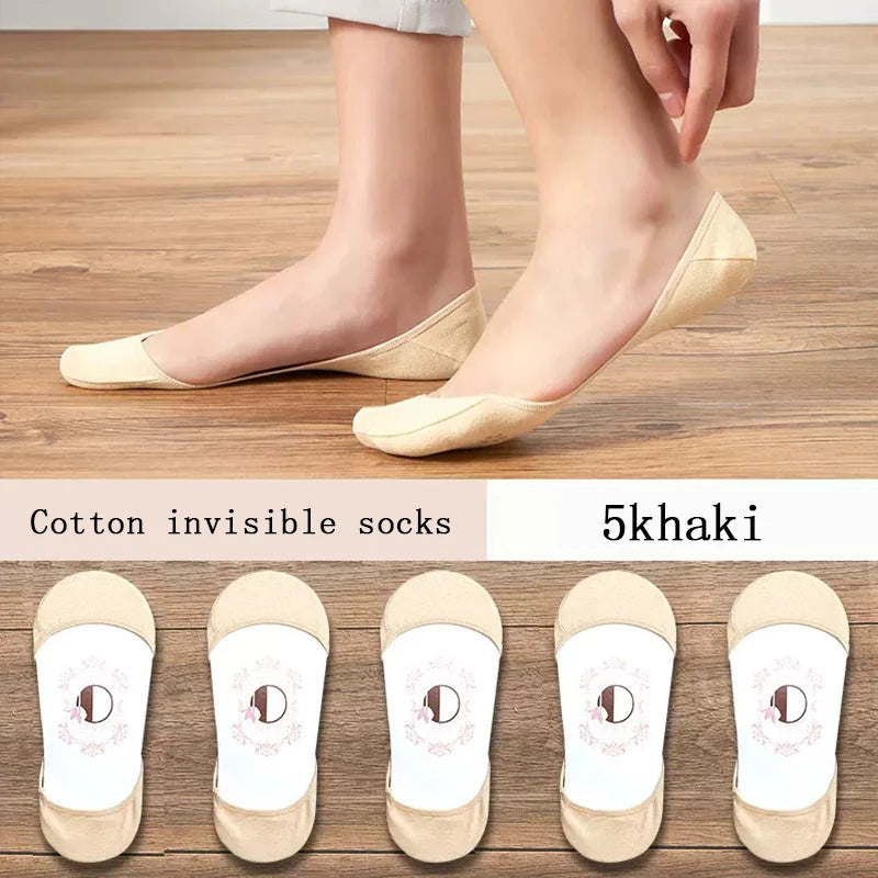 Women’s Super Invisible No-Show Socks | Thin Non-Slip Boat Socks 