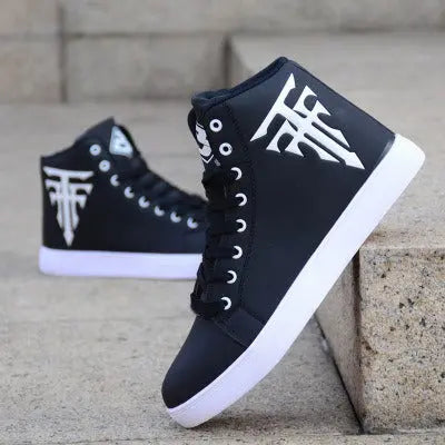 Summer shoe leather breathable lace up solid color thick soled sneakers white  Sneakers