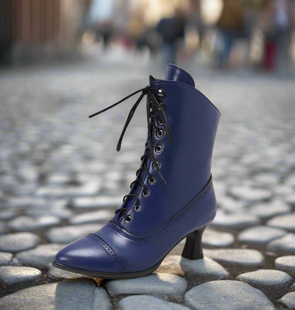 Large Size Women's British-style Martin Wine Glass High Heel Boots Women's Motorcycle Diversi Fashion™