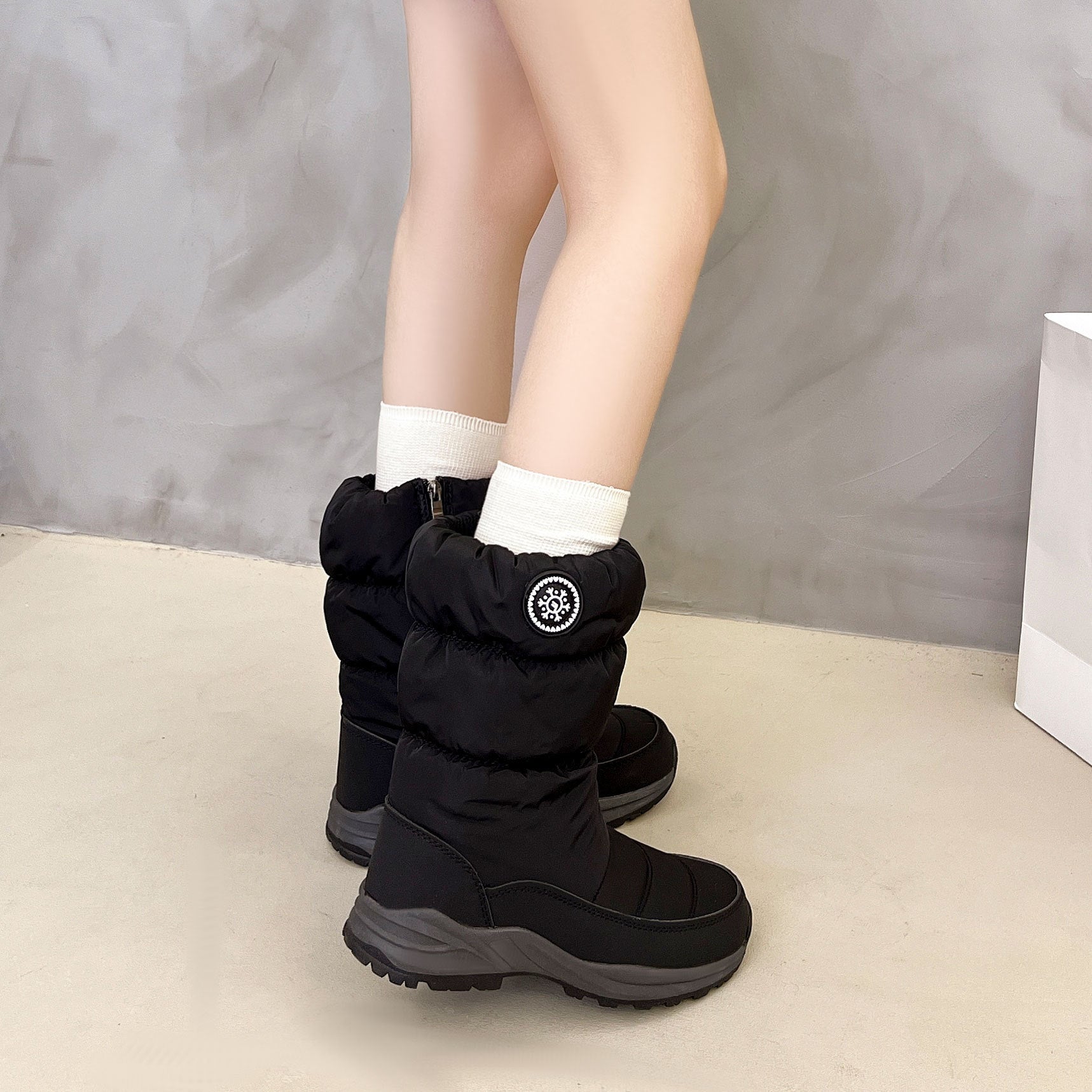 Thickened Cotton Mid-calf Snow Boots 