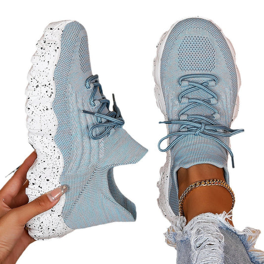 Women's Simple And Breathable Fly Woven Socks And Shoes  walking shoes