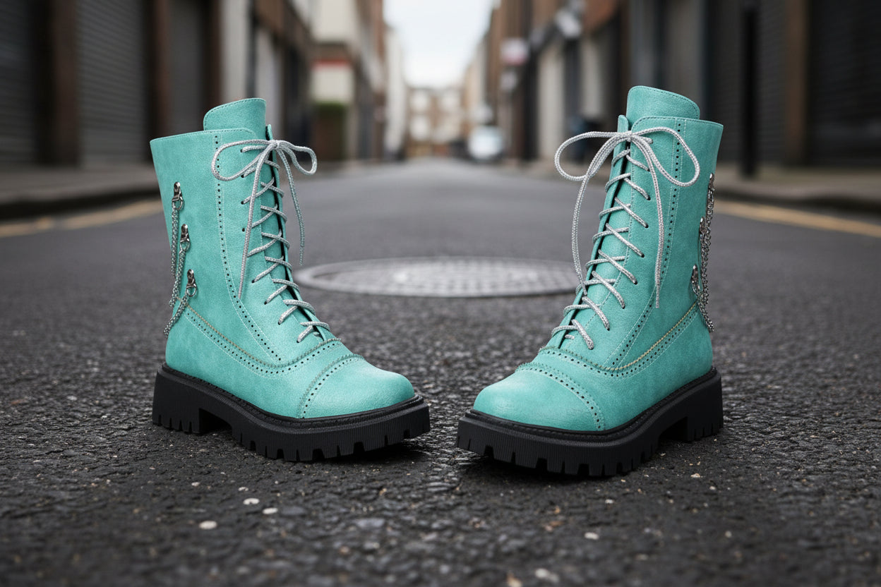 Large-size Womens Chunky-heeled Mid-calf Dr Martens Boots For Fall And Winter 