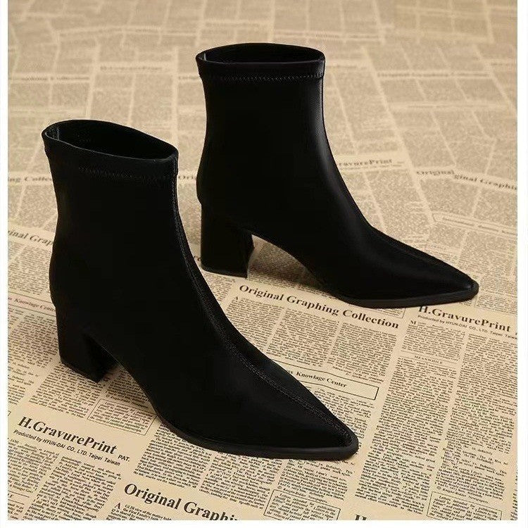 Women's Stretch Fashion Suede Pointed Martin Boots  Boots