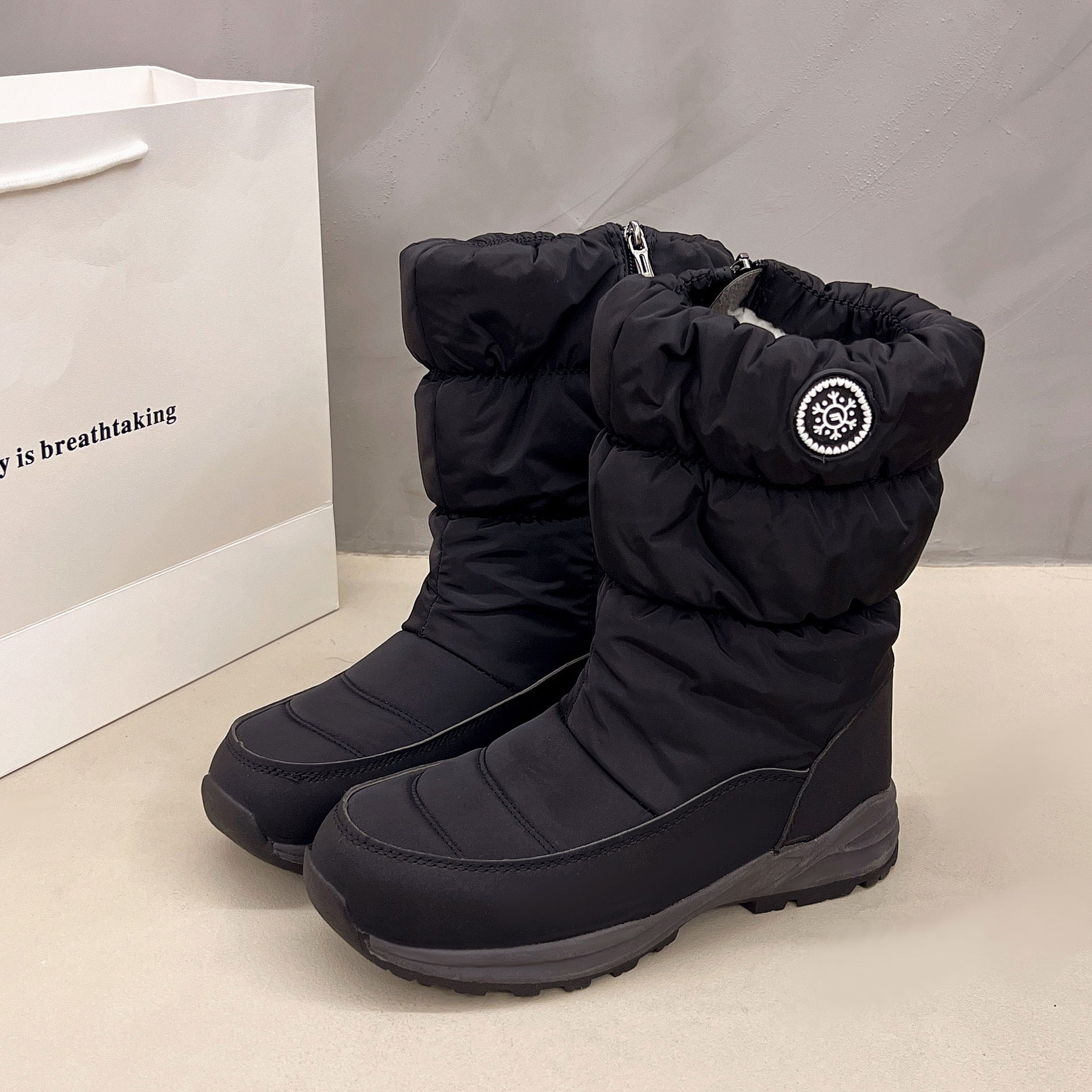 Thickened Cotton Mid-calf Snow Boots 