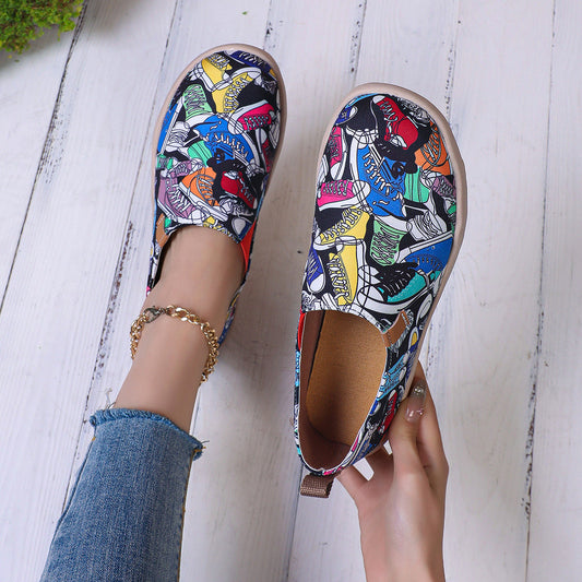Round Toe Flat Bottom Comfortable Slip-on Lofter Pumps Sneakers For Women  Sneakers