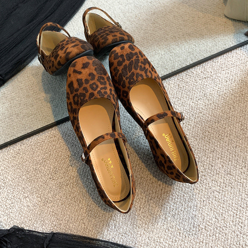 French-style Square-toe Mary Jane Shoes With A Hidden Heel 