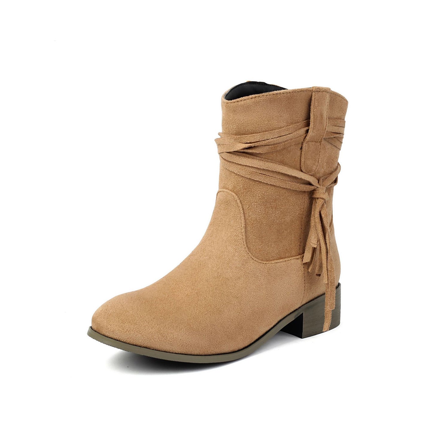 Short Boots Round Toe Foreign Trade Suede Tassel Women's Shoes  Boots