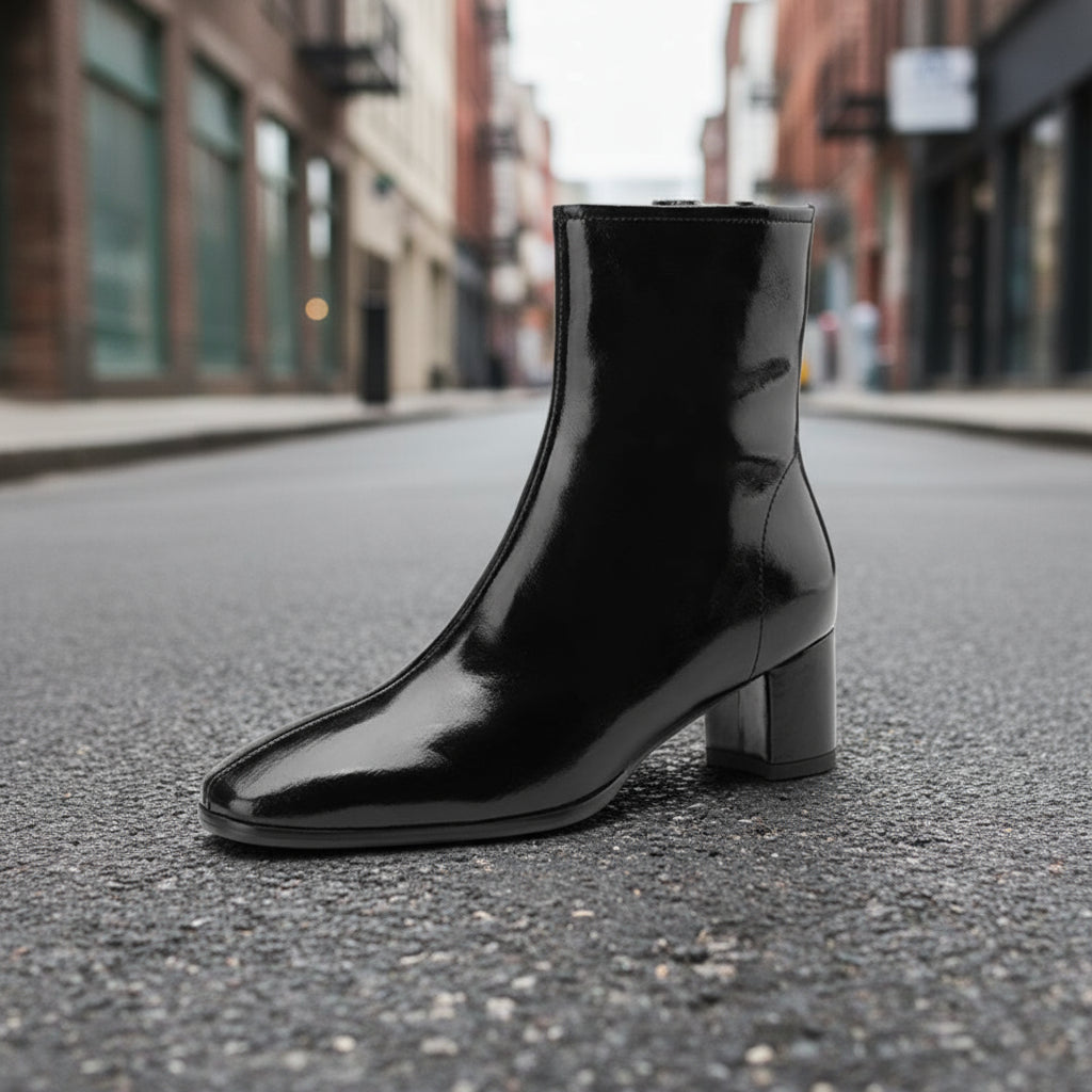 Women's Short Boots, Chunky Mid-heel, Thick Fur Snow Boots, Cotton Boots 