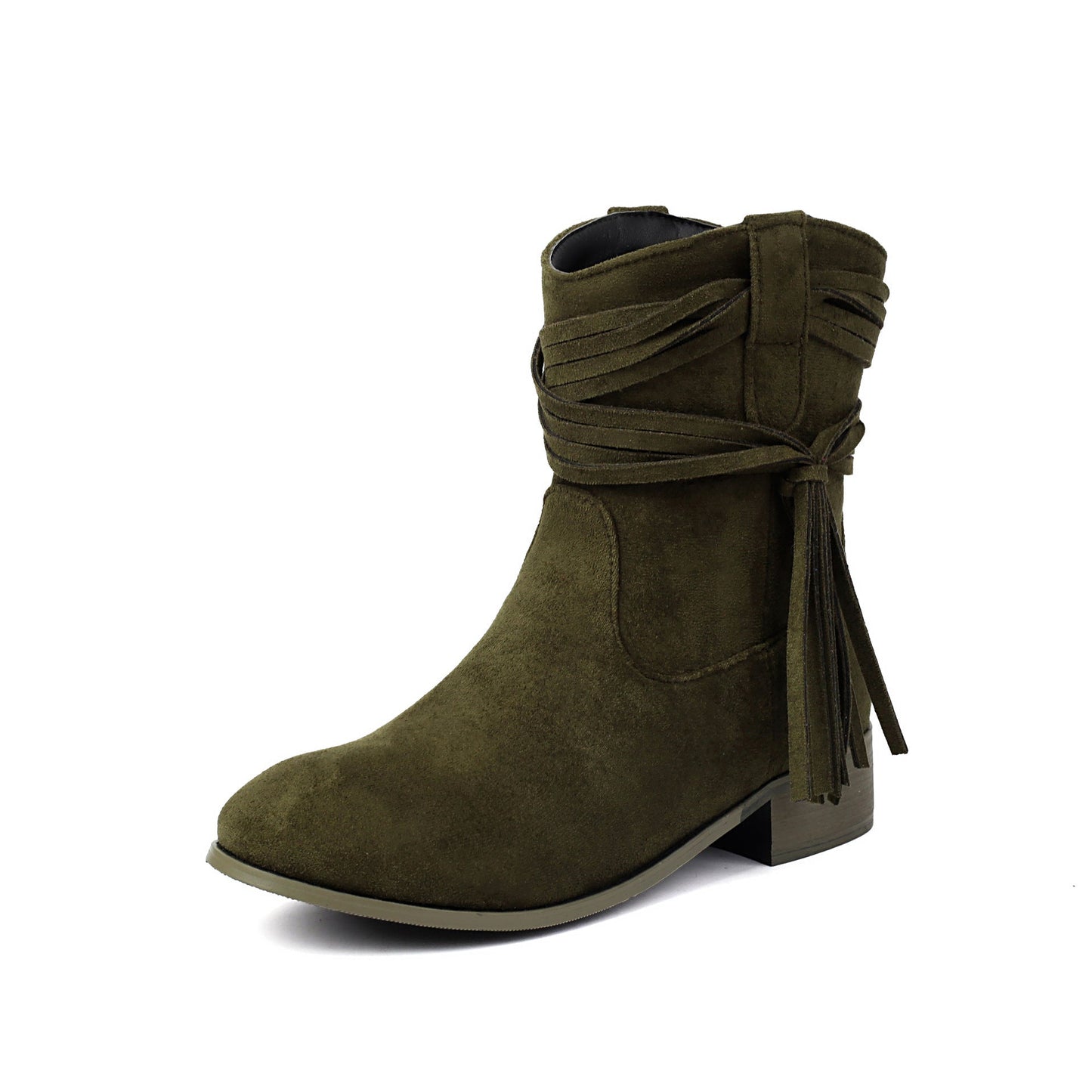 Short Boots Round Toe Foreign Trade Suede Tassel Women's Shoes  Boots