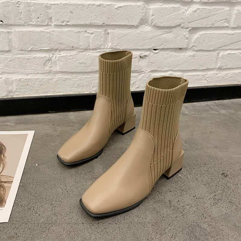 Modern Muse Square-Toe Sock Boots