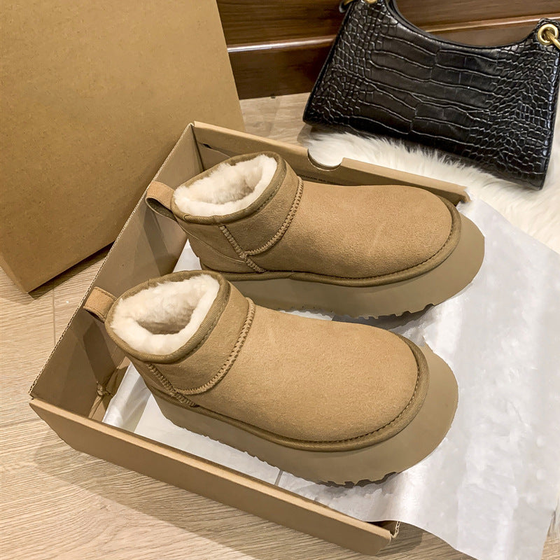 Women’s Thick Sole Snow Boots – Warm, Lightweight Winter Platform Boots