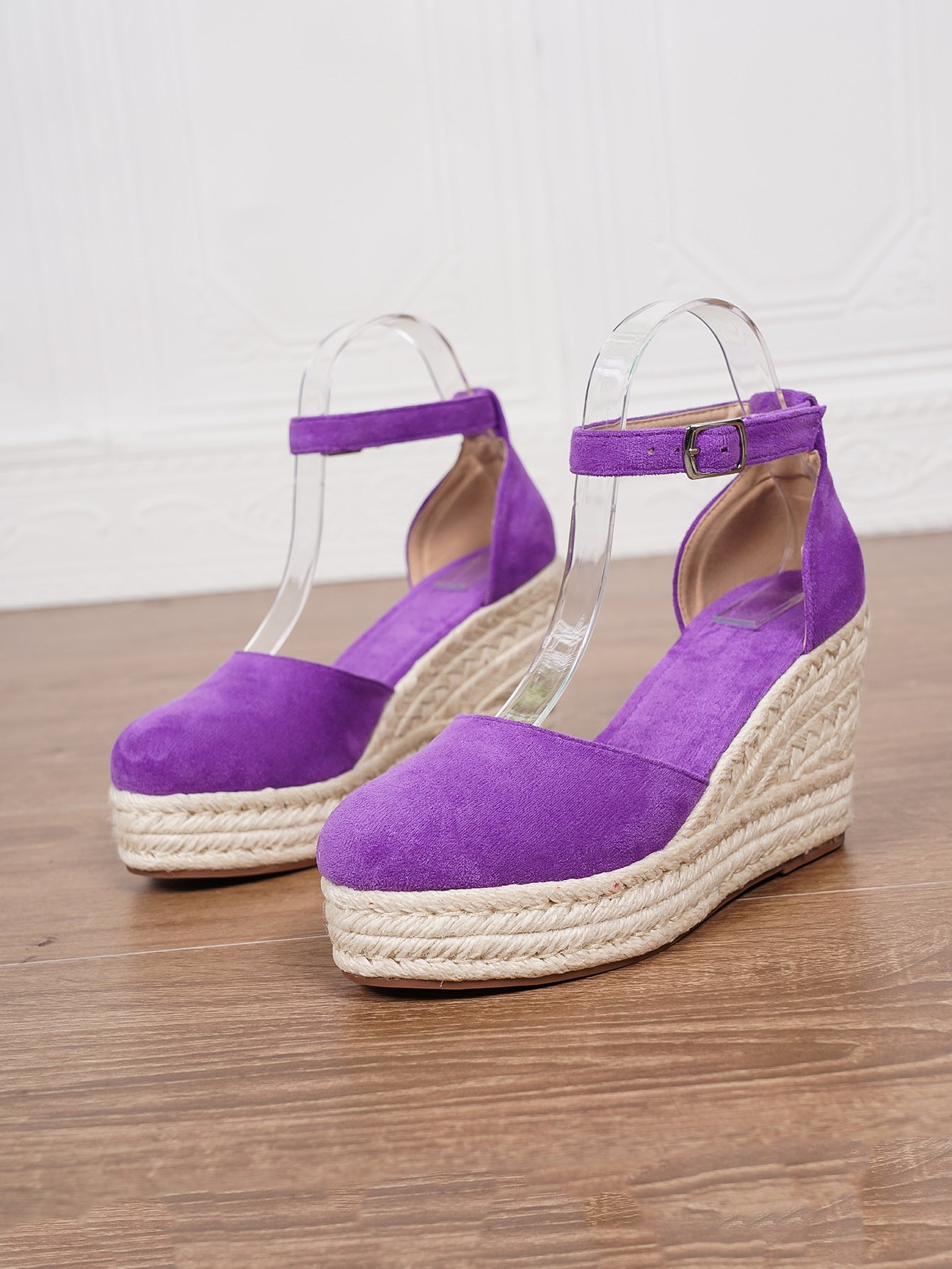 Platform Espadrille Sandals With Ankle Strap 