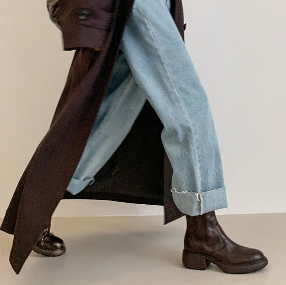 Womens British-style Dr Ankle Boots With Chunky Heels 