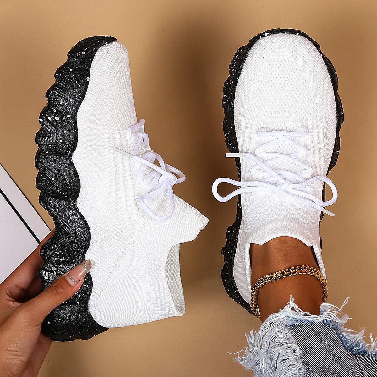Women's Simple And Breathable Fly Woven Socks And Shoes  walking shoes