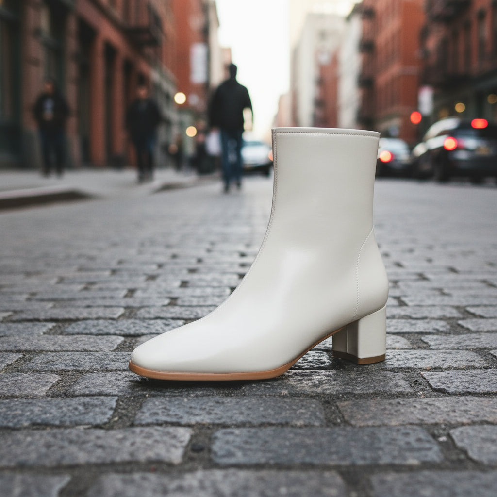 Women's Short Boots, Chunky Mid-heel, Thick Fur Snow Boots, Cotton Boots 