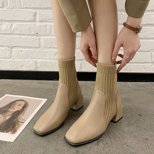 Modern Muse Square-Toe Sock Boots