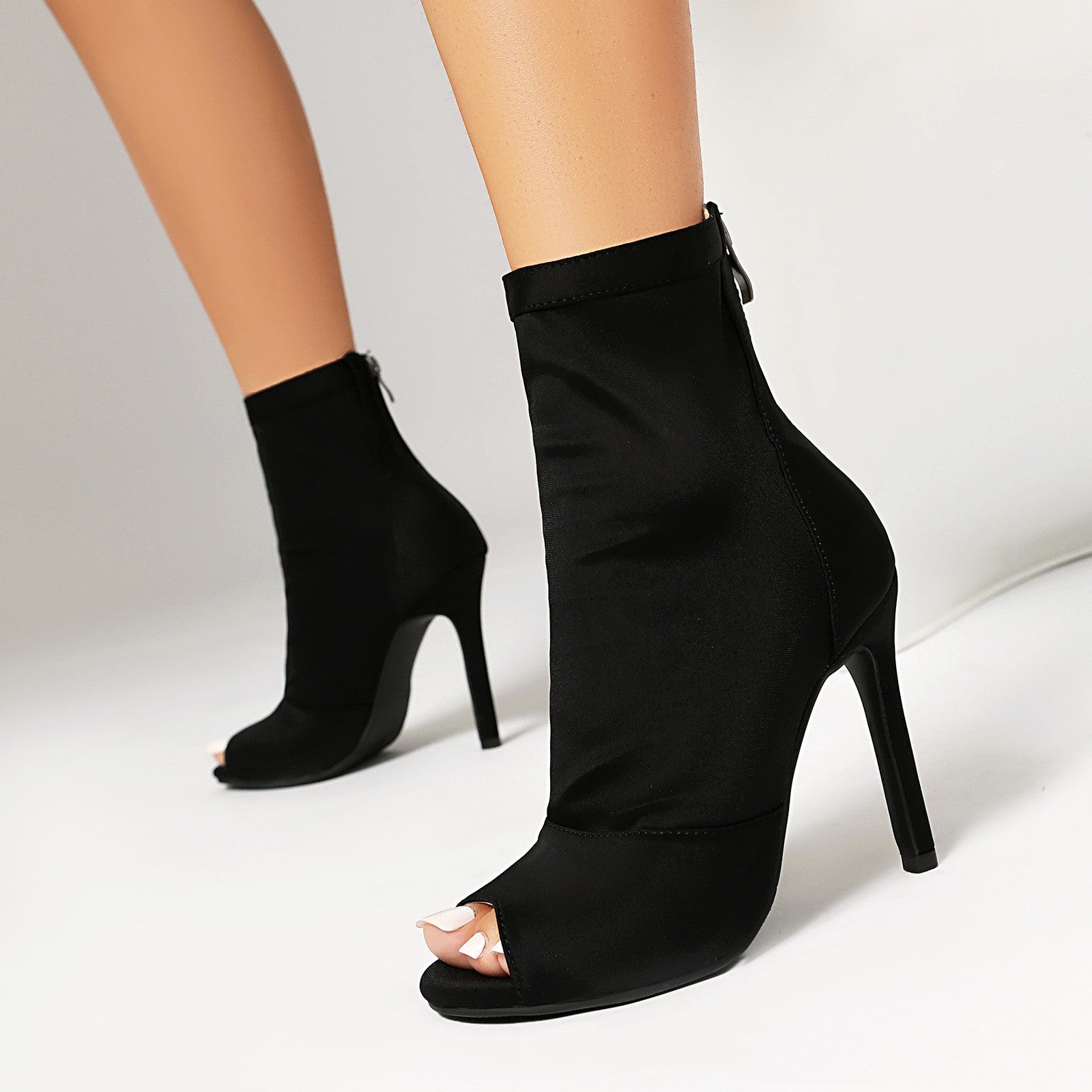 High-heeled Women's Stiletto Boots With Fishmouth. 