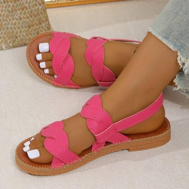 Woven Fashion Flat Summer Shoes Women  casual slippers
