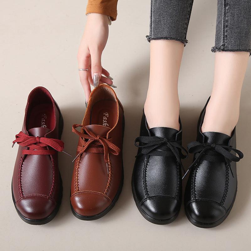Women's Work Black Flat Soft Sole Anti-slip Shoes 